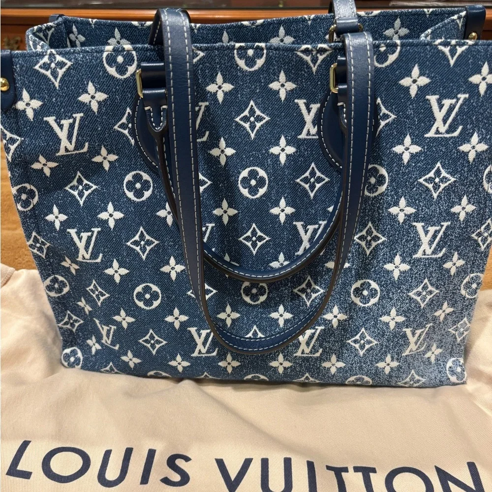 Louis Vuitton Blue Denim On The Go - Picture 1 of 7